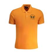 La Martina Orange Kontrast Polo Skjorta med Logotyp Orange, Herr