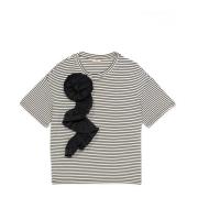 Oltre Randig T-shirt med Volanger Multicolor, Dam