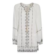 Isabel Marant Étoile Broderad Bomullsklänning White, Dam