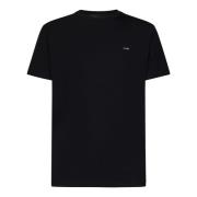 Dsquared2 Svart Crewneck Bomull T-shirt Logoplatta Black, Herr