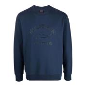 Paul & Shark Herr Sweatshirt med Tonal Logo Print Blue, Herr