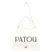 Patou Vit Logo Tote Handväska White, Dam