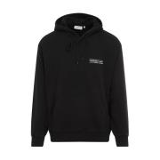 Carhartt Wip Svart Vit Hooded Stamp Sweatshirt Black, Herr