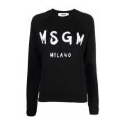 Msgm Svart Sweatshirt Dammode Black, Dam