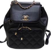 Chanel Vintage Pre-owned Laeder ryggsckar Black, Dam