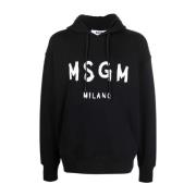 Msgm Svart Sweatshirt Noos Herrkläder Black, Herr