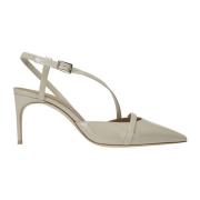 Malone Souliers Beige Stiletto Slingback med Asymmetrisk Detalj Beige,...