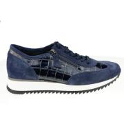 Gabor Bred Sneaker - Blå Mocka Blue, Dam