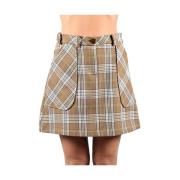 Patrizia Pepe Tartan Bomull Mini Kjol Multicolor, Dam