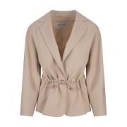 Max Mara Betulla Ylleblandad Jacka Brun Beige, Dam