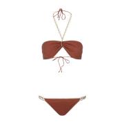 Oseree Orange Lurex Bikini med Kedjedetalj Orange, Dam