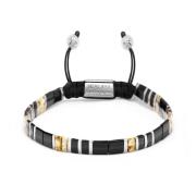 Nialaya Womens Bracelet with Black, White Marbled and Silver Miyuki Ti...