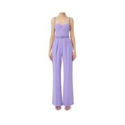 Elisabetta Franchi Irisfärgad Jumpsuit Palazzo Stil Purple, Dam