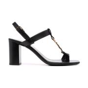 Saint Laurent Cassandra Sandaletter med Klack Black, Dam