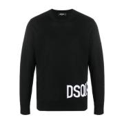 Dsquared2 Svart Crewneck Sweatshirt Black, Herr