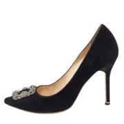 Manolo Blahnik Pre-owned Pre-owned Sammet klackskor Black, Dam