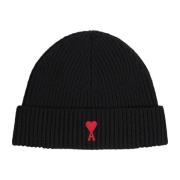 Ami Paris Logo Ull Beanie Varmt Material Black, Herr