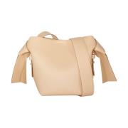 Acne Studios Mjuk läderknut axelväska Beige, Dam