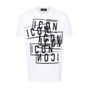 Dsquared2 Icon Stamps Logo Print T-shirt White, Herr