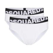 Dsquared2 Logo-Midjeband Vit Briefs Paket White, Herr