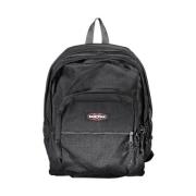 Eastpak Svart Nylon Ryggsäck med Dragkedjefack Black, Unisex