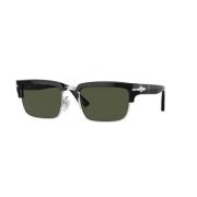 Persol Svart Ram Grön Lins Solglasögon Black, Unisex