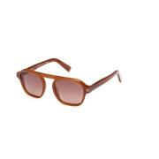 Ermenegildo Zegna Gradient Brown Solglasögon Shiny Light Brown Brown, ...