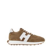 Hogan Beige Mocka Sneakers Panel Design Brown, Herr