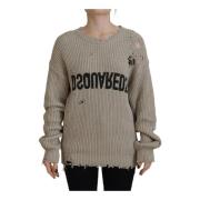 Dsquared2 Beige Stickad Pullover Sweater Beige, Dam
