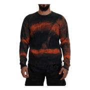 Dsquared2 Tie Dye Bomull Pullover Sweater Multicolor, Herr