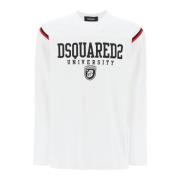 Dsquared2 Varsity Logo Långärmad T-shirt White, Herr