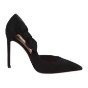 Aquazzura Svart Mocka Stilettklack Pumps Black, Dam