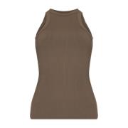 Anine Bing Eva Ribbad Tank Top Brown, Dam