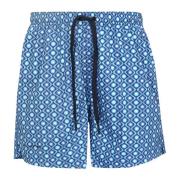 Tagliatore Badshorts med Geometriskt Tryck för Män Blue, Herr