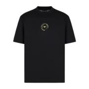 Emporio Armani Svart T-shirt med örn-patch Black, Herr