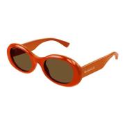 Gucci Stiliga Ovala Solglasögon Gg1587S 003 Orange, Unisex