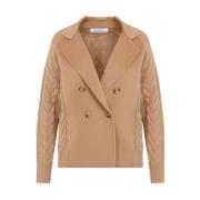 Max Mara Halvrock Kabelstickad Kamel Brown, Dam