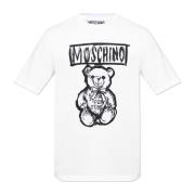 Moschino Tryckt T-shirt White, Herr