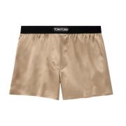 Tom Ford Silkesboxer med Logopatch Beige, Herr