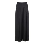 Alberta Ferretti Veckade Jerseybyxor Flared Fit Black, Dam