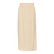 Soaked in Luxury Enkel Sandshell Kjol med Slits Beige, Dam