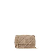 Tory Burch Beige Rafia Handväska med Kedja Rem Beige, Dam