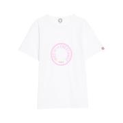 Ines De La Fressange Paris Oscar white logo pink T-shirt White, Dam