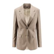 Golden Goose Ullblazer med två knappar Beige, Dam