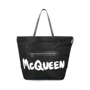 Alexander McQueen Snygg Läder Väska Black, Dam