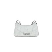 Acne Studios Vit Craked Läder Axelväska White, Dam