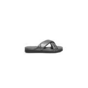 Cerruti 1881 Grå Läderflätad Sandal Gummisula Gray, Dam