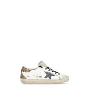 Golden Goose Vita Läder Glitterstjärna Sneakers White, Dam