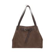 Brunello Cucinelli Brun mockaväska med spänne Brown, Dam