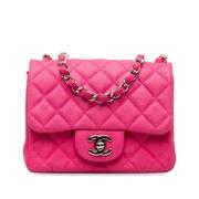 Chanel Vintage Pre-owned Laeder axelremsvskor Pink, Dam